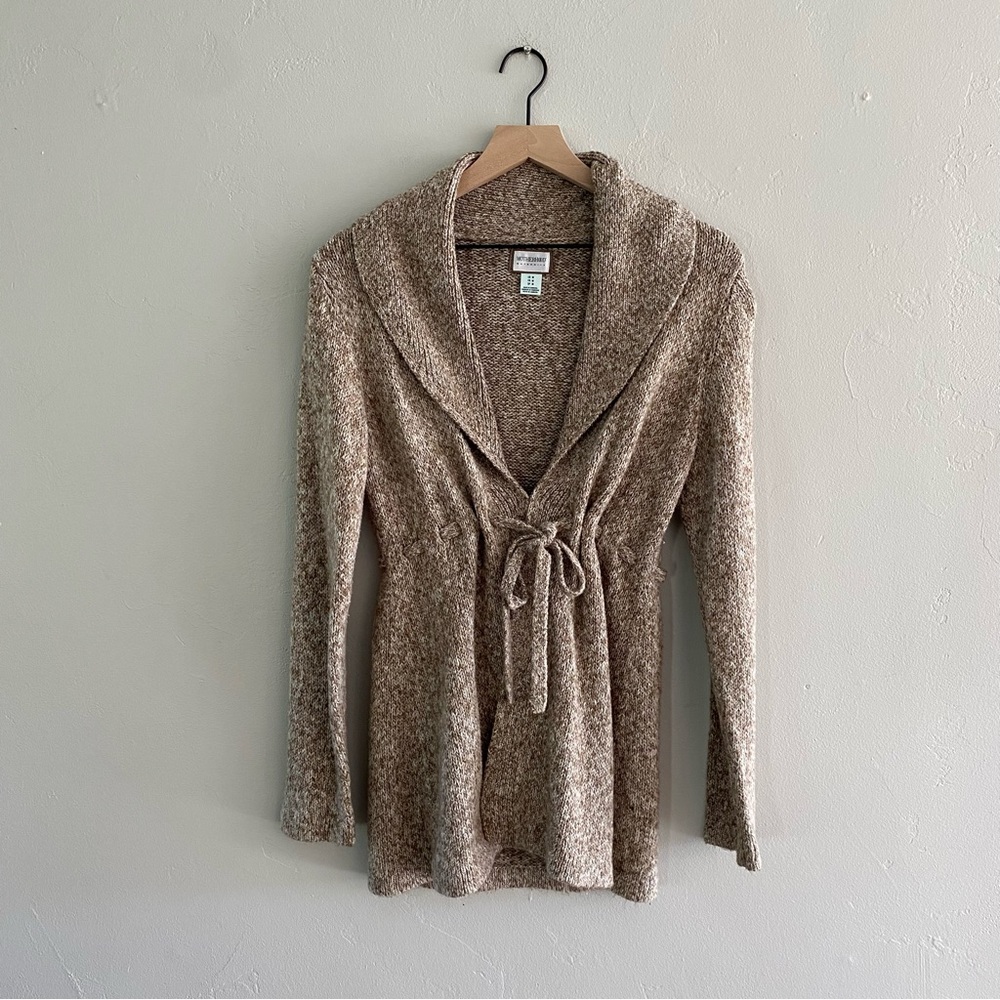 Motherhood Maternity Beige/Taupe Knit Tie-Waist Cardigan
